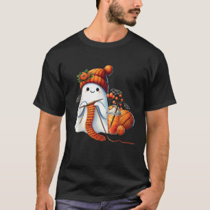 Schattig spook haak brei liefhebbers Halloween T-shirt