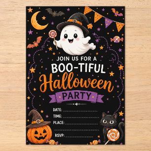 Schattig spook Halloween Acryl Uitnodigingen