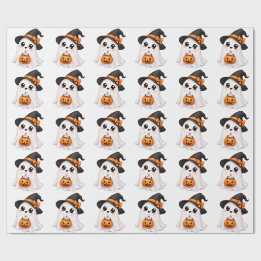 Schattig spook Halloween Cadeaupapier (Vlak)