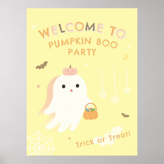 Schattig spook Halloween-feest welkomstposter Poster (Voorkant)