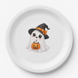Schattig spook Halloween Papieren Bordje