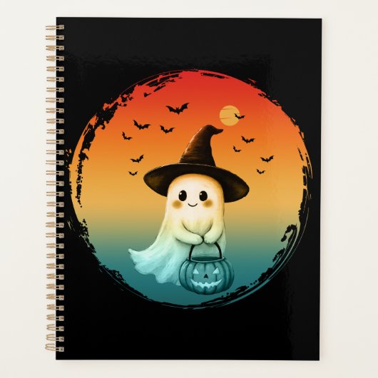 schattig spook Halloween pompoen herfst najaar sei Planner (Voorkant)