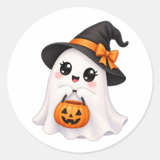 Schattig spook Halloween Ronde Sticker