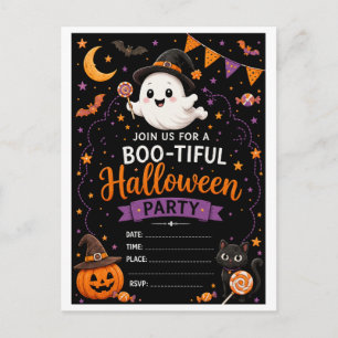 Schattig spook Halloween Uitnodiging Briefkaart