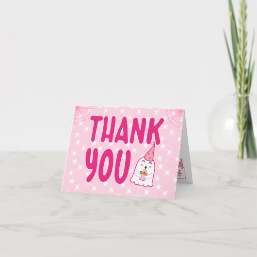 schattig spook halloween Verjaardag voor meisje da Bedankkaart (Voorkant)