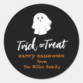 Schattig spook Halloween Zwart Ronde Sticker (Voorkant)