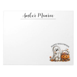 Schattig spook Happy Halloween Vintage herfst pomp Notitieblok