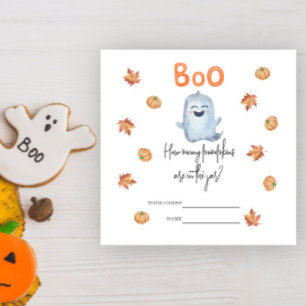 Schattig spook, Hoeveel pompoenen baby shower spel Informatiekaartje