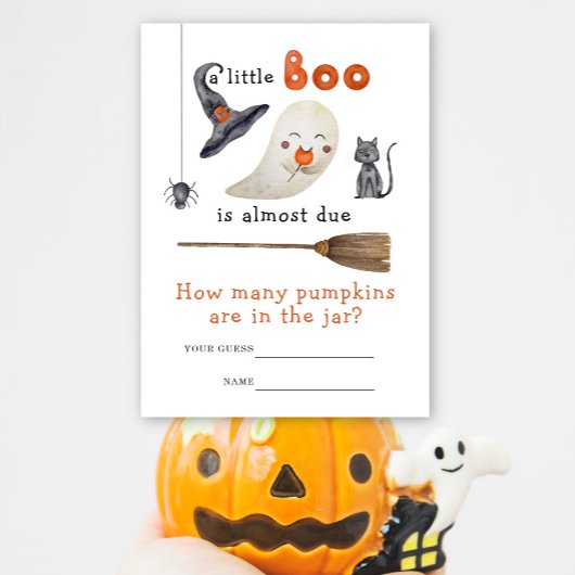 Schattig spook, Hoeveel pompoenen baby shower spel Informatiekaartje