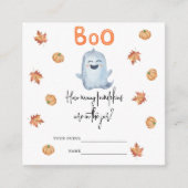 Schattig spook, Hoeveel pompoenen baby shower spel Informatiekaartje (Voorkant)