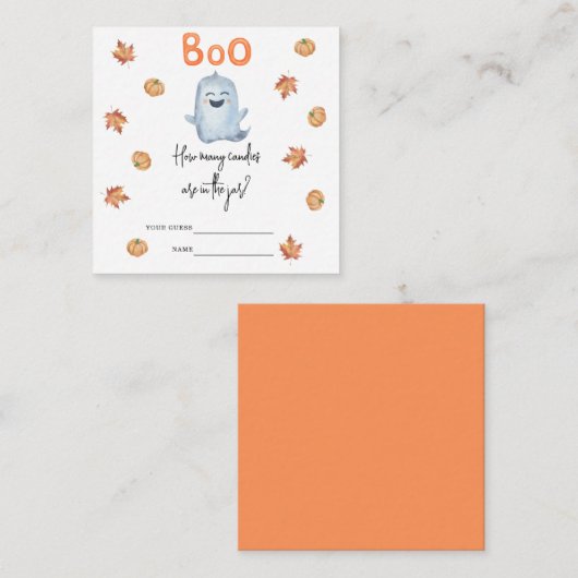 Schattig spook, Hoeveel snoepjes baby shower spel Informatiekaartje (Voorkant / Achterkant)
