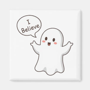Schattig spook ik geloof cartoon magneet