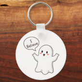 Schattig spook ik geloof cartoon sleutelhanger (Achterkant)