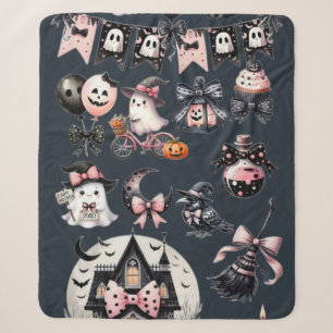 Schattig spook in de Halloween  Sherpa Deken