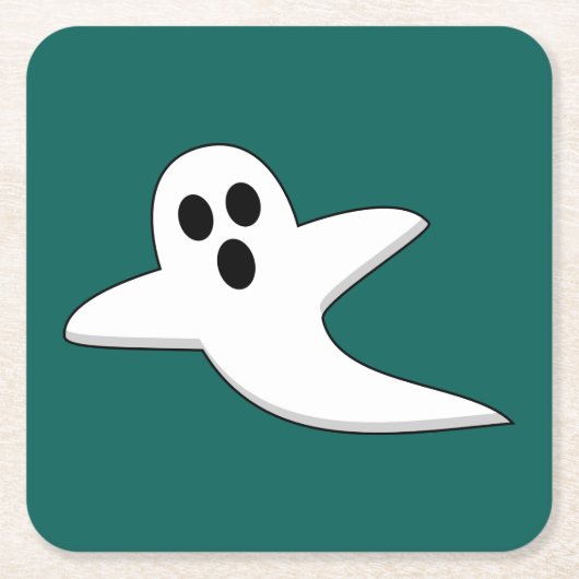 Schattig spook kartonnen onderzetters (Voorkant)