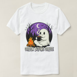 Schattig spook koffieliefhebber kampeerdesign t-shirt