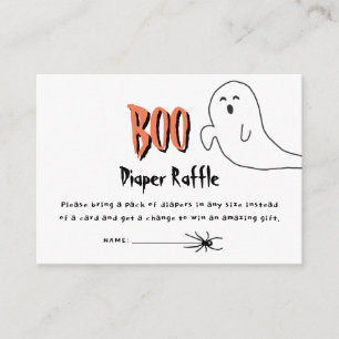 Schattig spook Little Boo Baby Shower Luier Raffle Informatiekaartje