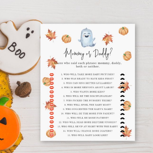 Schattig spook - mama of papa baby shower spel (Creator heeft geüpload)