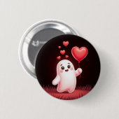 Schattig spook met hart – Leuke knop Ronde Button 5,7 Cm (Voorkant /achterkant)