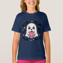 Schattig spook met pompoen en vleermuizen