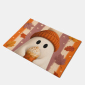 Schattig spook met pompoen kruiden latte deurmat (Schuin)