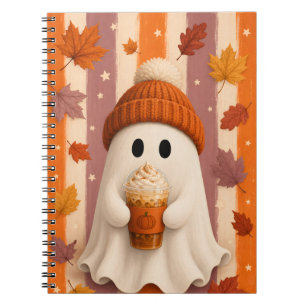 Schattig spook met pompoen kruiden latte notitieboek