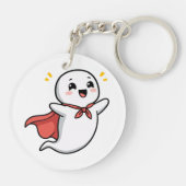 Schattig spook met rode cape sleutelhanger (Achterkant)