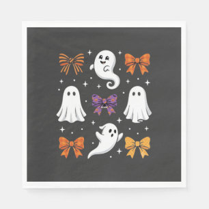 Schattig spook met strikken Halloween-ontwerp_1 Servet