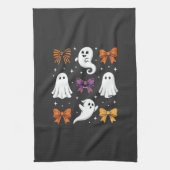 Schattig spook met strikken Halloween-ontwerp_1 Theedoek (Verticaal)