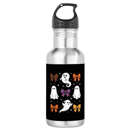 Schattig spook met strikken Halloween-ontwerp_1 Waterfles (Voorkant)