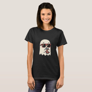 Schattig spook met zonnebril koffieliefhebber dame t-shirt