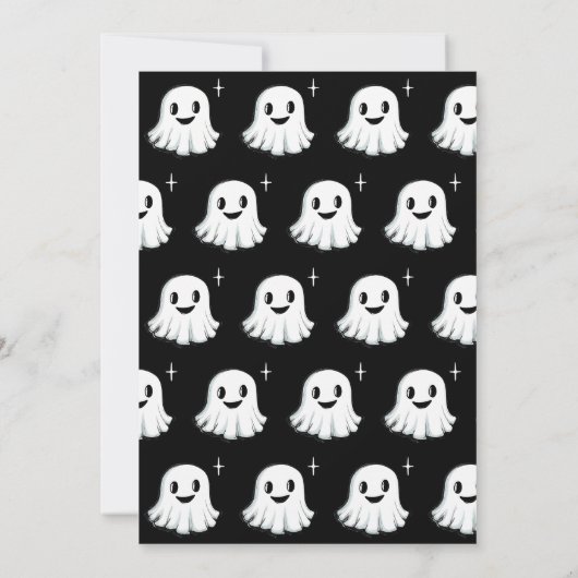 Schattig spook oranje en zwart griezelig gelukkig  feestdagenkaart (Achterkant)