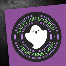 Schattig spook Prettig Halloween van aangepaste na Ronde Sticker
