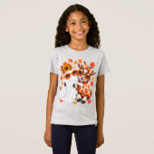 Schattig spook pygmee geit Halloween herfst T-shirt (Voorkant volledig)