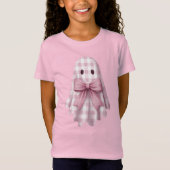Schattig spook roze gingham t-shirt (Voorkant)