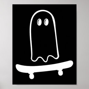 Schattig spook skateboard naar grappige skateboard poster