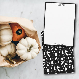 Schattig spook, vleermuizen & spinnen Halloween pa Bedankkaart