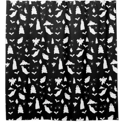 Schattig spook, vleermuizen & spinnen Halloween pa Douchegordijn (Voorkant)