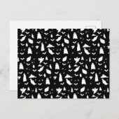 Schattig spook, vleermuizen & spinnen Halloween pa Feestdagenkaart (Voorkant / Achterkant)