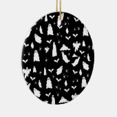 Schattig spook, vleermuizen & spinnen Halloween pa Keramisch Ornament (Rechts)