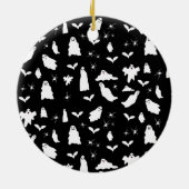 Schattig spook, vleermuizen & spinnen Halloween pa Keramisch Ornament (Achterkant)