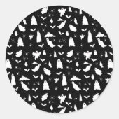 Schattig spook, vleermuizen & spinnen Halloween pa Ronde Sticker (Voorkant)