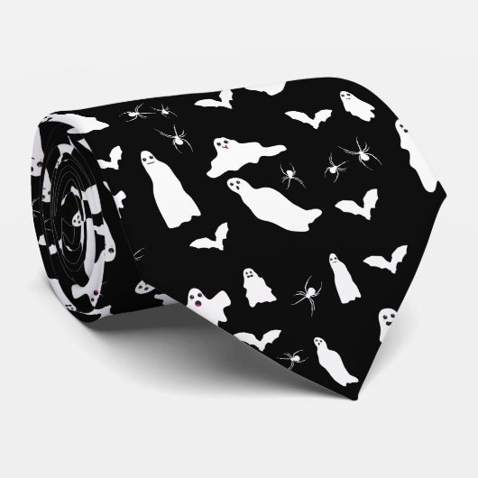 Schattig spook, vleermuizen & spinnen Halloween pa Stropdas (Opgerold)