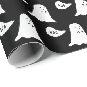 Schattig spook zegt boe patroon Halloween Cadeaupapier