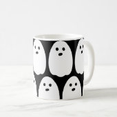 Schattig spook zwart en wit koffiemok (Voorkant rechts)