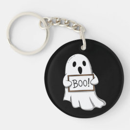 Schattig spookachtig BOO plezier Sleutelhanger