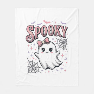 Schattig spookachtig vintage Halloween T-shirt ont Fleece Deken