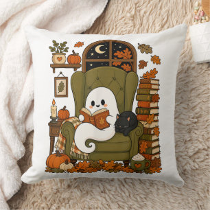 Schattig spookboek Zwarte kat Herfst Pompoen Kussen