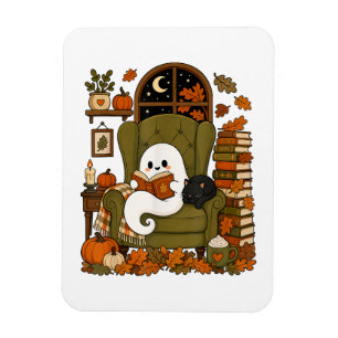 Schattig spookboek Zwarte kat Herfst Pompoen Magneet