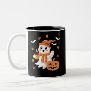 Schattig spookdrinken ijs koffie Halloween Tweekleurige Koffiemok